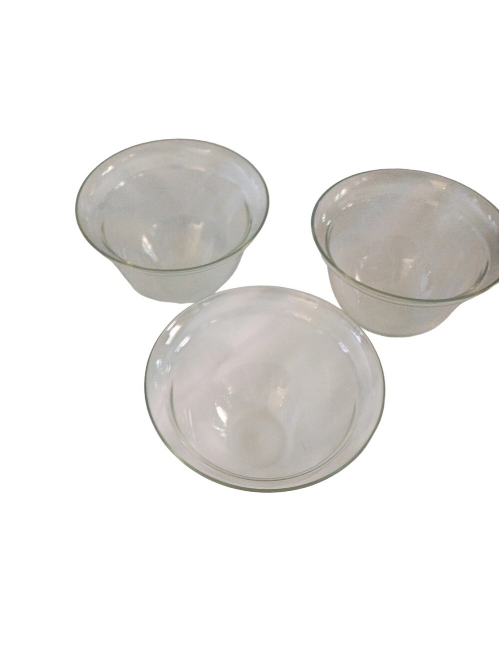 3-Piece Clear Glass Dessert Bowl Set, Round Shape, Delicate Flared Rim